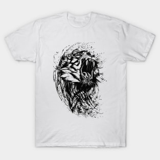 Angry Tiger - Roaring Tiger Abstract T-Shirt